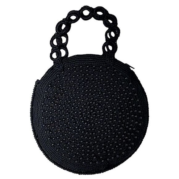 20’s Inspo Flapper Round Crochet Hand Beaded Purse - Picture 1 of 8